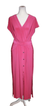White House Black Market Size S Pink Dress Crossover Belted V-Neck Side ... - £17.70 GBP