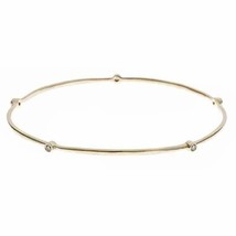 Eternity Bangle Stackable Women Bracelet Slip-on 0.15Ct Diamond 14k Yellow Gold - £917.94 GBP