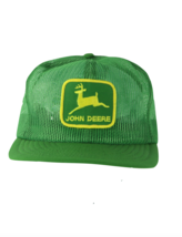 NOS Vtg 80s Louisville MFG Co John Deere Patch Trucker Hat Snapback USA Green - £155.13 GBP