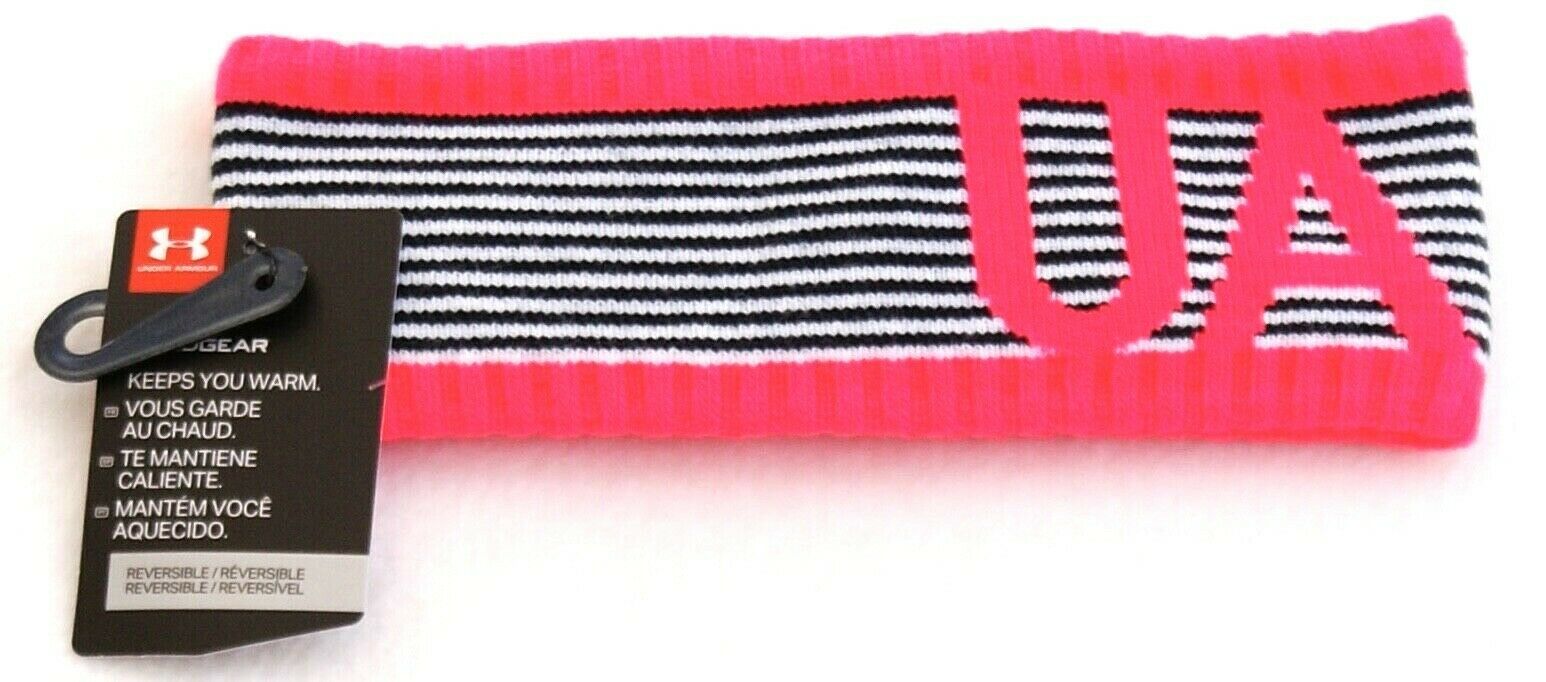 Under Armour Pink & Black UA Favorite Headband Youth Girl's One Size NWT - £17.80 GBP