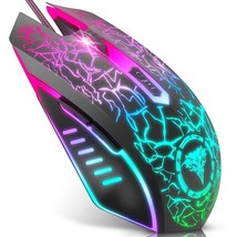 Gaming Mouse Wired, Usb Optical Computer Mice With Rgb Backlit, 4 Adjustable Dpi - £19.17 GBP