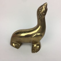 VTG Brass Plated Seal Sea Lion Figure Statue 6.75” Tall Aquatic Sea Life... - $21.78