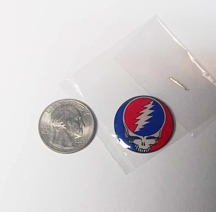Grateful Dead SYF METAL Sticker  1 inch    Car Decal - $3.99