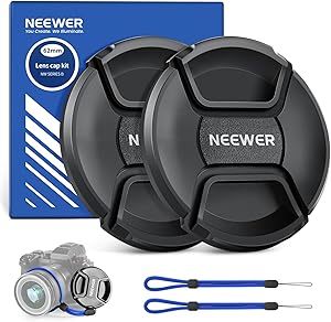 62mm Lens Cap Kit with Anti-Loss Strap and Cleaning Cloth for Cameras - $15.83