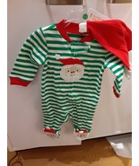 Carter&#39;s Just One You Santa Green Stripe One Piece Romper Footed Sleeper... - $131.75 MXN