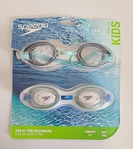 Speedo Kids Splasher 2-Pack Black/Green Goggles Swimming Beginners Ages 3-6 - £4.79 GBP