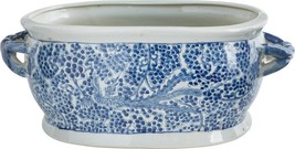 Planter Vase Phoenix Foot Bath Blue White Ceramic Handmade Hand-Painted - £313.75 GBP