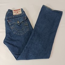 True Religion Billy Womens Blue Cotton Denim Distressed Bootcut Jeans Size 31×33 image 2
