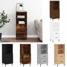 Modern Wooden Narrow Home Sideboard Storage Cabinet Unit With 2 Drawers ... - £66.32 GBP+