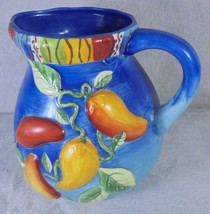 Gates Ware El Mirasol Collection Chili Peppers Ceramic Glazed Water Pitcher FLAW - £13.35 GBP