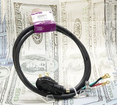 Smart Choice 6' 30-Amp 4-Prong Dryer Cord Eyelet Terminals Black