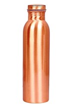 Pure Copper Joint Free Water Bottle Plain Made in India For Health Benefit 1 Lit - £19.83 GBP