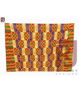 Kente Handwoven Cloth Asante Ghana Ashanti African Art Textile Fabric 6 ... - £140.95 GBP