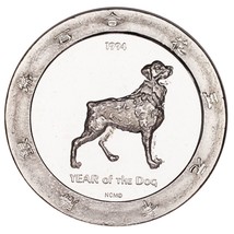 1994 Year of the Dog .999 Silver 1 Ounce Gaming Round Artichoke Joe&#39;s Casino - £56.98 GBP