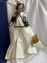 Franklin Heirloom Dolls Scarlett O&#39;Hara Gone With The Wind Black &amp; White Dress - £94.92 GBP