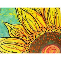 Sunflower Shine 2 Original Art Oil Marker on Canvas Painting Matted 11x14in - £63.00 GBP