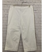 Liz Claiborne Audra Capri Pants Women's 10 White side button & Zipper stretch - $193.75 MXN