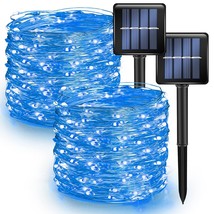 2 Pack Solar String Lights Outdoor, 39.4 Ft 120 Led Solar Powered Waterproof Fai - £22.02 GBP