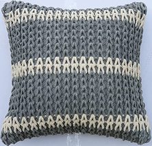 Lavish Touch 100% Cotton Hand Woven Cushion Cover Orion Pack of 2 Grey - £45.41 GBP
