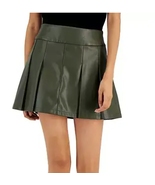 Faux-Leather Pleated Mini Skirt - $42.08 CAD