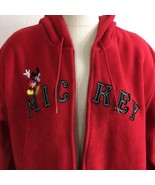 Disney Sweatshirt Womens XL Red Mickey Mouse Athletics Full Zipper Front... - $39.59