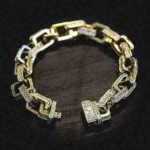 4 Ct Natural Moissanite Diamond Link Bracelet Jewelry In  925 Sterling S... - $791.99
