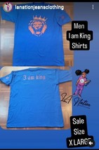 Men Shirt Royal BLUE &amp; RED   I Am King Style With Tags. Size X LARGE Men... - £31.89 GBP