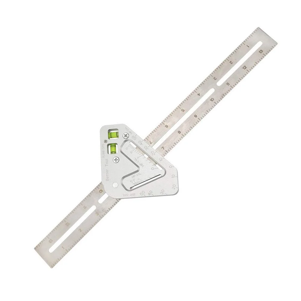Adjustable Protractor Angle Ruler Combination Square Ruler Stainless Steel Bubbl - £50.53 GBP