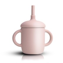 Baby Training Cup Silicone Handle Learning Bottle Straw Drinking Cup Non Slip - £11.94 GBP