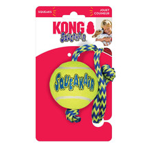 KONG Air Dog Squeaker Tennis Ball With Rope Dog Toy 1ea/MD - £4.70 GBP
