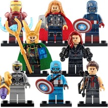8pcs Avengers Endgame Captain America Iron Man Hawkeye Thor Loki Minifigure - £13.57 GBP