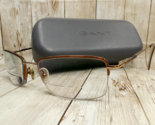 Gant Brown Gold Metal Half-Rim Eyeglasses FRAMES w/Case - G Clinton 57-1... - $43.53