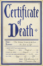 Wizard Of Oz Certificate Of Death Dorothy Ruby Wicked Witch Prop/Replica - $3.22