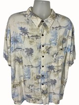 Batick Bay 3XB Short Sleeve Button Up Tropical Relaxed Casual Shirt Tan ... - $24.09