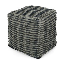 Teal Blue Square Pouf Ottoman &amp; Floor Cushion - Walle Fabric 16&quot; - $1,480.57 MXN