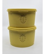 Set Of (2) Tupperware Yellow Servalier Canisters Starburst Lids Nesting ... - $270.54 MXN