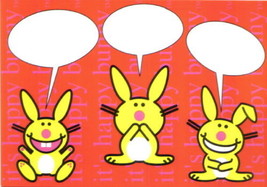 It&#39;s Happy Bunny with Blank Word Bubbles 4 x 6 Art Postcard MINT NEW UNUSED - £2.38 GBP