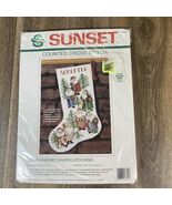 SUNSET Christmas Stocking 18325 Old-Fashioned Santas Cross Stitch Kit 19... - $24.99