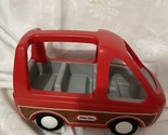 Little Tikes blue roof Dollhouse Car Van Red Vehicle Woodgrain Minivan v... - $19.75