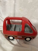 Little Tikes blue roof Dollhouse Car Van Red Vehicle Woodgrain Minivan vtg acces - £15.44 GBP