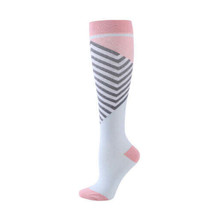 Pink with Gray Stripes Knee High (Compression Socks) - £5.32 GBP