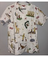 Women’s Medical Scrubs M&amp;M Curious George Size Med - $299.48 MXN