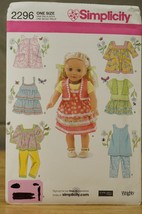 2296 Simplicity 18&quot; Doll Clothes Fits American Girl Costume Sewing Pattern - £11.81 GBP