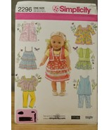2296 Simplicity 18&quot; Doll Clothes Fits American Girl Costume Sewing Pattern - £11.72 GBP