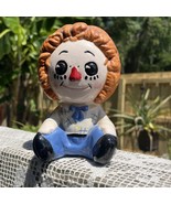 70s? Raggedy Andy Collector Figurine ceramic Doll Blue &amp; White Plaid Aub... - €25,07 EUR