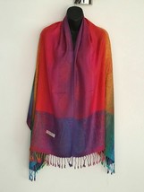 Pink Orange Muticolored Paisley Pashmina Women Long Scarf Shawl Wrap - £14.94 GBP