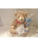 RUSS BERRIE PLUSH BEAR 16&quot; TAN FUR FULLY JOINTED NEW VALENTINE&#39;S DAY RED... - $56.67 MXN