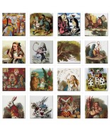 Alice In Wonderland 16 Ceramic Tiles Set 4.25 Inches Dodo Caterpillar Ch... - $5,219.57 MXN