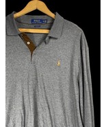 Ralph Lauren Polo Shirt Size XL Mens Long Sleeve Gray Knit Classic Fit B... - $37.15