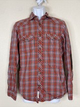 H&amp;M L.O.G.G. Men Size S Red Plaid Button Up Shirt Long Sleeve Pockets Fitted - £5.37 GBP